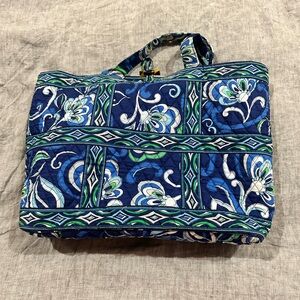 Vera Bradley Mediterranean Blue Tote in Navy & Green